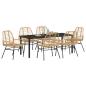 Preview: 7-teiliges Gartenessset Braun Poly-Rattan