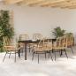 Preview: 7-teiliges Gartenessset Braun Poly-Rattan