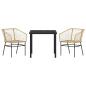 Preview: 3-teiliges Garten-Essenset Brauner Poly-Rattan