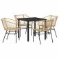 Preview: 5-teiliges Garten-Esszimmer-Set Braun Poly Rattan