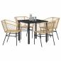 Preview: 5-teiliges Garten-Esszimmer-Set Braun Poly Rattan