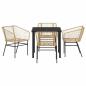 Preview: 5-teiliges Garten-Esszimmer-Set Braun Poly Rattan