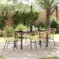 Preview: ARDEBO.de - 5-teiliges Garten-Esszimmer Set Braun Poly-Rattan
