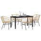 Preview: 5-teiliges Garten-Esszimmer Set Braun Poly-Rattan