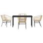 Preview: 5-teiliges Garten-Esszimmer Set Braun Poly-Rattan