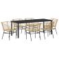 Preview: Garten Essgruppe 7 stk. Braun Poly-Rattan