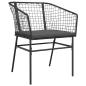 Preview: Set aus 3 Schwarz Poly-Rattan, Pulverbeschichteter Stahl Standard
