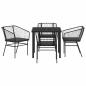 Preview: Set aus 3 Schwarz Poly-Rattan, Pulverbeschichteter Stahl Standard