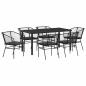Preview: Set aus 4 Schwarz Poly-Rattan Zweisitzer