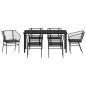 Preview: Set aus 4 Schwarz Poly-Rattan Zweisitzer