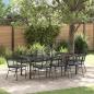 Preview: ARDEBO.de - Garten Essgruppe 9 pcs Schwarz Poly-Rattan