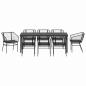 Preview: Garten Essgruppe 9 pcs Schwarz Poly-Rattan
