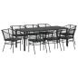 Preview: Garten Essgruppe 9 pcs Schwarz Poly-Rattan
