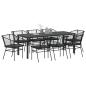Preview: Garten Essgruppe 9 pcs Schwarz Poly-Rattan
