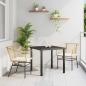 Preview: ARDEBO.de - 3-teiliges Garten-Essset mit Kissen Braun Poly-Rattan