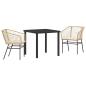 Preview: 3-teiliges Garten-Essset mit Kissen Braun Poly-Rattan