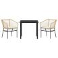Preview: 3-teiliges Garten-Essset mit Kissen Braun Poly-Rattan