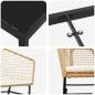 Preview: 3-teiliges Garten-Essset mit Kissen Braun Poly-Rattan
