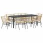 Preview: Garten Essgruppe 9 stk. Braun Poly-Rattan