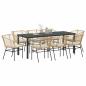 Preview: Garten Essgruppe 9 stk. Braun Poly-Rattan