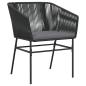 Preview: 3-teiliges Garten-Esstisch-Set mit Kissen Schwarz Poly-Rattan