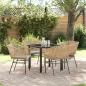 Preview: ARDEBO.de - Set aus 3 Braun PE-Rattan Mittel Gartenstuhl Quadratisch