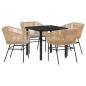 Preview: Set aus 3 Braun PE-Rattan Mittel Gartenstuhl Quadratisch