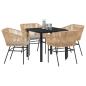 Preview: Set aus 3 Braun PE-Rattan Mittel Gartenstuhl Quadratisch