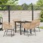 Preview: Set aus 3 Braun PE-Rattan Mittel Gartenstuhl Quadratisch
