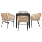 Preview: Set aus 3 Braun PE-Rattan Mittel Gartenstuhl Quadratisch