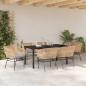 Preview: Garten Essgruppe 7 stk. Braun Pulverbeschichteter Stahl