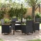 Preview: ARDEBO.de - 5-teiliges Gartenset mit Kissen Schwarz Poly-Rattan