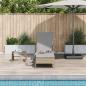 Preview: Sonnenliege Beige und Hellgrau PE Rattan 157 x 55 x 92 cm Faltbar