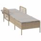 Preview: Sonnenliege Beige und Hellgrau PE Rattan 157 x 55 x 92 cm Faltbar