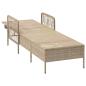 Preview: Sonnenliege Beige und Hellgrau PE Rattan 157 x 55 x 92 cm Faltbar