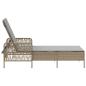Preview: Sonnenliege Beige und Hellgrau PE Rattan 157 x 55 x 92 cm Faltbar