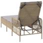 Preview: Sonnenliege Beige und Hellgrau PE Rattan 157 x 55 x 92 cm Faltbar