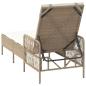 Preview: Sonnenliege Beige und cremeweiß PE Rattan 157 x 55 x 92 cm