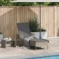 Preview: ARDEBO.de - Sonnenliege Hellgrau PE Rattan 157 x 55 x 92 cm Faltbar