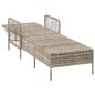 Preview: Sonnenliege Hellgrau PE Rattan 157 x 55 x 92 cm Faltbar