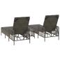 Preview: Sonnenliege Set Set aus 3 Grau und Dunkelgrau PE Rattan