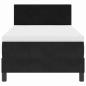 Preview: Boxspringbett mit Matratze Schwarz Einzel Velours
