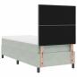 Preview: Boxspringbett mit Matratze Hellgrau Einzelvelours