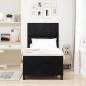 Preview: ARDEBO.de - Boxspringbett mit Matratze Schwarz Einzelvelours