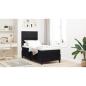 Preview: Boxspringbett mit Matratze Schwarz Einzelvelours
