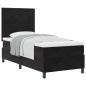 Preview: Boxspringbett mit Matratze Schwarz Einzelvelours