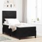 Preview: Boxspringbett mit Matratze Schwarz Einzelvelours