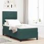 Preview: ARDEBO.de - Boxspringbett mit Kopfteil Dunkelgrün 90 x 190 cm Samt