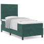 Preview: Boxspringbett mit Matratze Dunkelgrün Einzelvelours