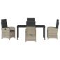 Preview: 5-teiliges Garten-Dining-Set mit Kissen in Hellgrau